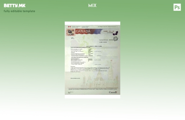 Модерен стил шаблон за дозвола за студирање во Канада